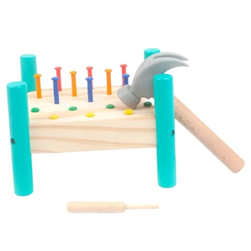 Gogogmee Buntes Holzklopfspielzeug für Teiliges Montessori Nagelbrett Fördert Farberkennung Konzentration und Reaktion Pädagogisches Lernspielzeug für Frühe Entwicklung von Gogogmee