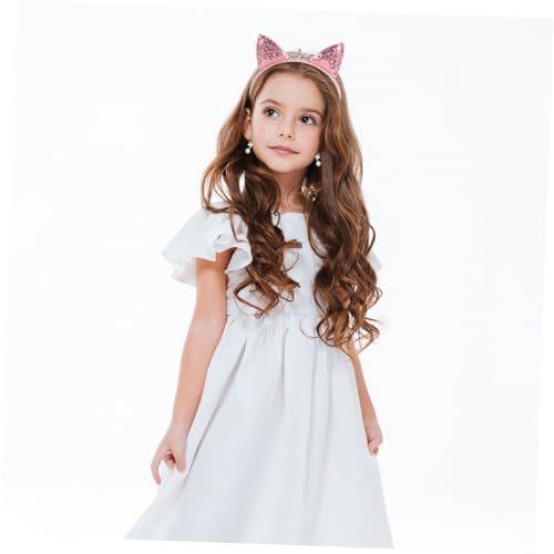 Gogogmee Cat Ear Haarreif mit Perlen und Glitzer Süßes Katzenohren Stirnband für Mädchen Leichtes Cosplay Kostüm Zubehör Geeignet für Geburtstag Party Fotoshooting Bühnenauftritt von Gogogmee