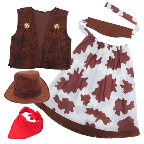 Gogogmee Cowgirl Kostüm Damen Western Outfit mit Cowboyhut und Weste Atmungsaktiv Detailreich Vielseitig für Halloween Karneval Cosplay und Themenpartys Komplettset für Erwachsene Gogogmee Cowgirl Kostüm Damen Western Outfit mit Cowboyhut und Weste Atmungsaktiv Detailreich Vielseitig für Halloween Karneval Cosplay und Themenpartys Komplettset für Erwachsene von Gogogmee