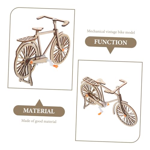 Gogogmee DIY Holz Fahrrad Modell Bausatz Mechanisches Lernspielzeug für Physik Experiment Kreatives Bastelset Robustes Holzspielzeug Kleine Fahrradstatue für Tischdekoration und Handwerk von Gogogmee