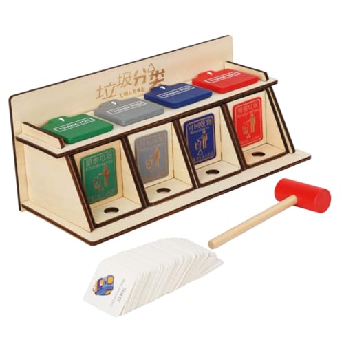 Gogogmee DIY Holz Mülltrennung Pädagogisches Lernspiel für Abfall Recyclingverständnis Fördert Feinmotorik Beobachtung und Kreatives Denken Einfach Zusammenbaubar Nachhaltig und Langlebig von Gogogmee