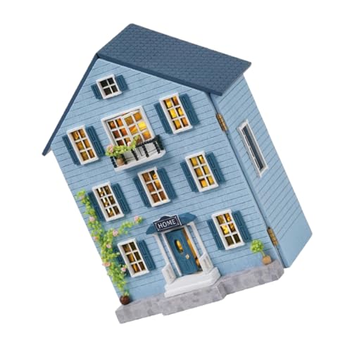 Gogogmee DIY Miniatur Puppenhaus Bausatz Holz mit Möbeln Tragbares Miniatur Haus Modell Kreatives Bastelset für Jugendliche als Weihnachtsdeko von Gogogmee