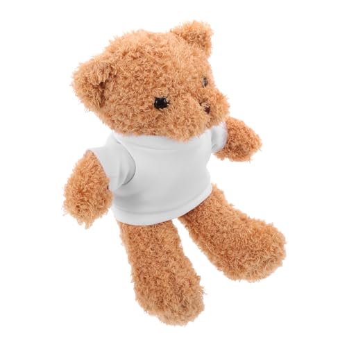 Gogogmee DIY Plüsch mit Weißem T Shirt zum Bedrucken Weiches Kuscheltier für Erwachsene Vielseitiges Stofftier als für Geburtstage Weihnachten Babypartys Kreatives Bastelspielzeug von Gogogmee