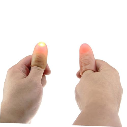 Gogogmee Daumenspitzenlicht Fingerlampe Leuchtende Daumenspitze für Zaubertricks und Partys Zufällige Farben Einfach zu Bedienen Perfektes für Freunde Helles Licht von Gogogmee