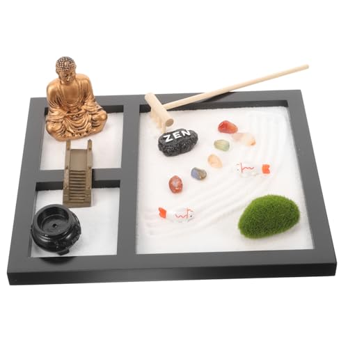 Gogogmee Desktop Zen Garten aus Buddha Statue Meditationsornament für Schreibtischdekoration und Entspannung für Zen Gogogmee Desktop Zen Garten aus Buddha Statue Meditationsornament für Schreibtischdekoration und Entspannung für Zen von Gogogmee