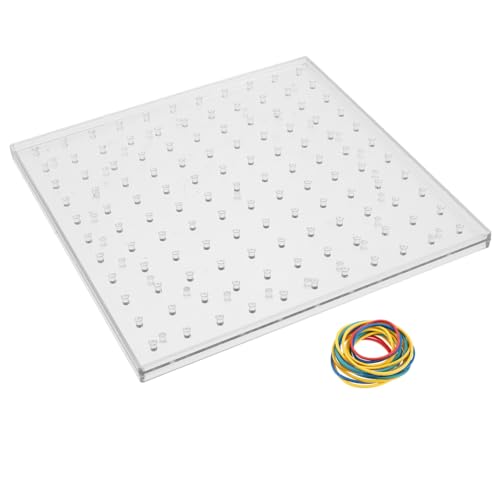 Gogogmee Doppelseitiges Geoboard für Klassenzimmer Robustes Kunststoff Nagelbrett Farbenfrohes Lernspielzeug für Grundschüler zur Mathematischer Fähigkeiten und Kreatives Formpuzzle von Gogogmee