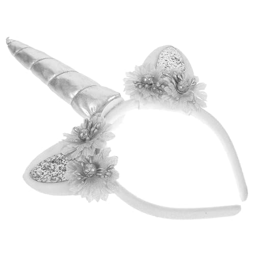 Gogogmee Einhorn Haarreif mit Blumen Leichtes Bequemes Party Stirnband für Mädchen und Damen Bunte Kopfbedeckung für Karneval Geburtstag Festival und Kostümfeiern von Gogogmee