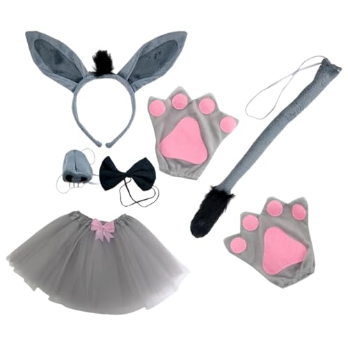 Gogogmee Esel Kostüm Set mit Ohren Stirnband und Requisiten Tierkostüm Zubehör für Karneval Halloween Cosplay Party Erwachsene Gogogmee Esel Kostüm Set mit Ohren Stirnband und Requisiten Tierkostüm Zubehör für Karneval Halloween Cosplay Party Erwachsene von Gogogmee