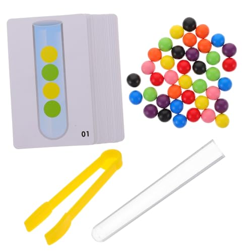 Gogogmee Feinmotorik Lernspielzeug für Kleinkinder Farbige Perlen mit Pinzette Hand Auge Koordination Sicheres Montessori Aktivitätsspielzeug für Elternspielspaß von Gogogmee