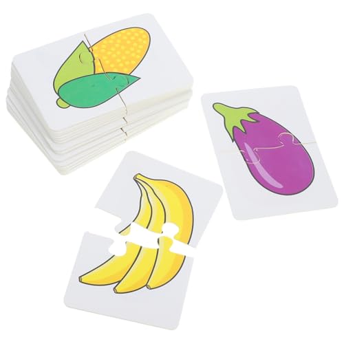 Gogogmee Frühkindliche Lernkarten mit Obst und Gemüse Puzzlekarten für Kleinkinder Spielerisch Kognitive Fähigkeiten Fördern Augenschonend Interaktive Sensorische Spielzeugkarten von Gogogmee