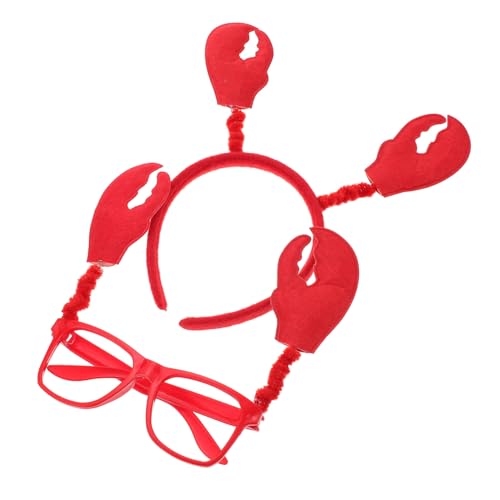 Gogogmee Haarreif und Brille Krabben Design Dekorative Party Brillen und Haarschmuck für Mädchen Verstellbar Langlebig für Karneval Halloween und Geburtstagsfeiern von Gogogmee