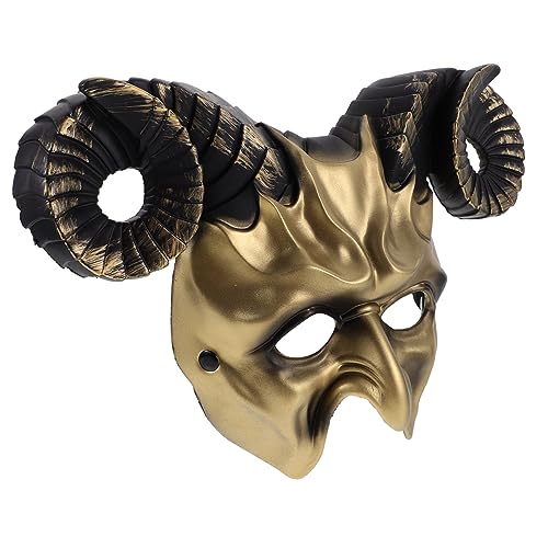 Gogogmee Halbe Maske Cosplay Ochsen Maske Tier Horn Gruselige Maske Weihnachten Maske Halloween Party Maske Kunststoff 3D Kleidung von Gogogmee