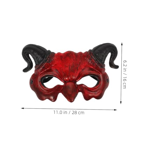 Gogogmee Halbgesichts-hornteufel-maske Halloween Maske für Erwachsene Atmungsaktiv Leichter Sitz Gruseliges Design mit Hörnern für Karneval Cosplay und Kostümpartys Gogogmee Halbgesichts-hornteufel-maske Halloween Maske für Erwachsene Atmungsaktiv Leichter Sitz Gruseliges Design mit Hörnern für Karneval Cosplay und Kostümpartys von Gogogmee