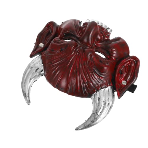 Gogogmee Halbgesichtsmaske mit Spitzen Teufelshörnern Rote Dämonenmaske für Halloween Kostüm Verstellbares Elastisches Band Gruselige für Erwachsene und Jugendliche für Cosplay und Gogogmee Halbgesichtsmaske mit Spitzen Teufelshörnern Rote Dämonenmaske für Halloween Kostüm Verstellbares Elastisches Band Gruselige für Erwachsene und Jugendliche für Cosplay und von Gogogmee