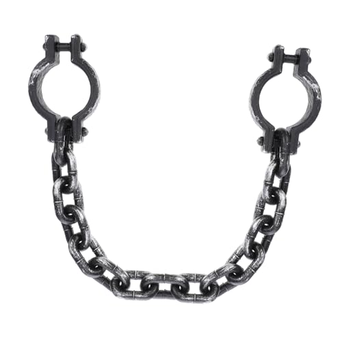 Gogogmee Halloween Deko Handfesseln Kunststoff Wrist Shackles Gefängnis Ketten Links Schwarz für Cosplay Kostüm Party Karneval von Gogogmee