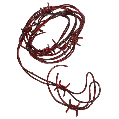 Gogogmee Halloween Deko Rote Stacheldrahtgirlande aus Robustem Realistische Western Party Dekoration für Halloween Party Barrierefreies Aufhängen an Wand oder Decke von Gogogmee
