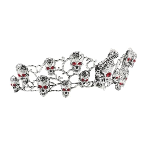 Gogogmee Halloween Festival Krone mit Strass-skull Gothisches Tiara-design aus Robustem Legierungs-material Leichtes Party-haarschmuck für Halloween-kostüme und Festliche Events von Gogogmee