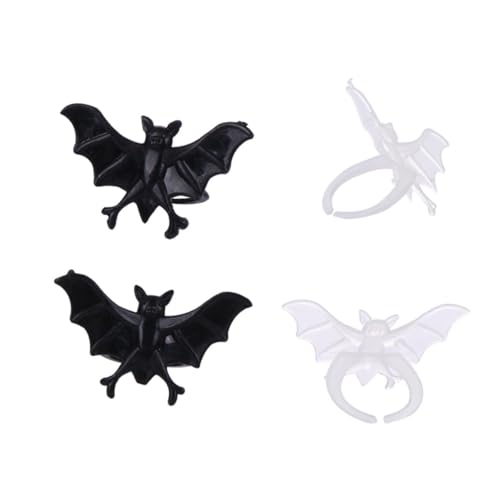 Gogogmee Halloween Fledermaus Leuchtende Ringe aus Kunststoff Flexibel Langlebig Lustiges Partyzubehör für Gruselige Halloween Dekoration Indoor und Outdoor Zufällige Farbe von Gogogmee