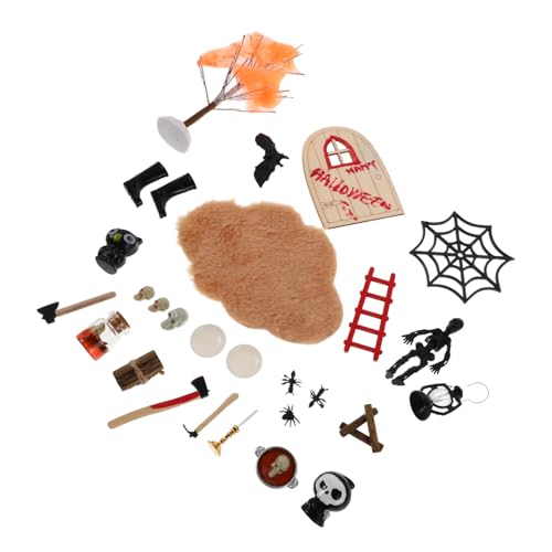 Gogogmee Halloween Mini Figuren Miniatur Spuk-Dekorationen für Puppenhäuser Vielseitige Halloween Miniatur Accessoires Detailreiche Resin-Figuren für Party Feengarten und Kleine Räume von Gogogmee