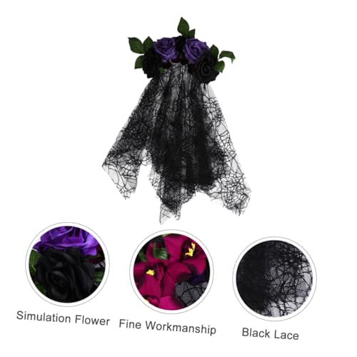 Gogogmee Halloween Totenkopf Haarreif Floral Haarband Leichtes Bequemes Halloween Kostüm für Damen und Mädchen Blumenkrone Accessoire für Party Cosplay und Fotoshootings von Gogogmee