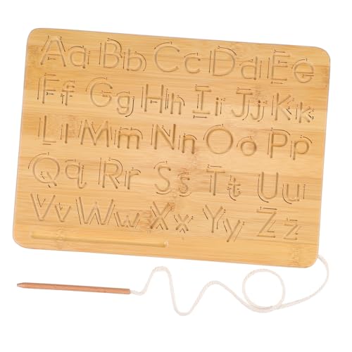 Gogogmee Holz Alphabet Schreibtafel Doppelseitige und Übungsplatte Lernspielzeug aus Naturholz für Kreative Bildung für Vorschulkinder von Gogogmee