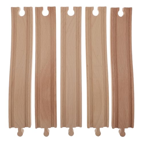 Gogogmee Holz Eisenbahn Erweiterungsschienen Zubehör Gebogene Aufstiegsschienen Pädagogisch Sicher Langlebig Kreatives Bauen für Jungen und Mädchen von Gogogmee