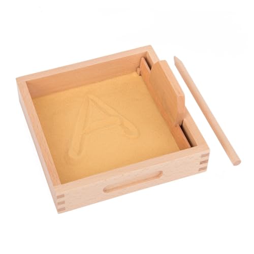 Gogogmee Holz Sandspielzeug für Langlebige Montessori Lernhilfe Sicherer Sandkasten für Frühe Schreib und Malübungen Pädagogisches Motorikspielzeug für Kleinkinder Fördert Eltern Junge von Gogogmee