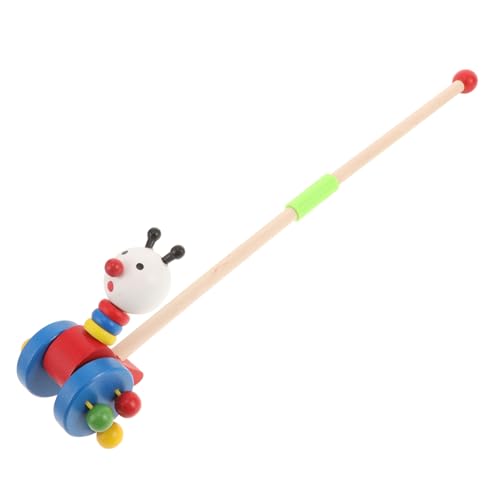 Gogogmee Holz Schiebespielzeug für Kleinkinder Lauflernhilfe mit Rollenden Rädern Niedliches Cartoon Tierdesign Langlebiges Holzmaterial Fördert Laufenlernen Feinmotorik von Gogogmee