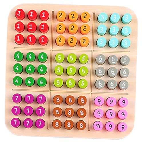 Gogogmee Holz Sudoku für Montessori Lernspiel Pädagogisches Zahlen Legespiel Jahre Vorschule Gesellschaftsspiel Tragbares Denkspiel Kreativität und Gedächtnis von Gogogmee