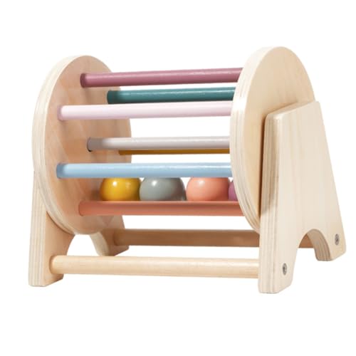 Gogogmee Holz Textil Schlagzeug Montessori Lernspielzeug für Fördert Feinmotorik und Sinnesentwicklung Rollendes Drum mit Bunten Bällen und Glocken für Krabbelkinder von Gogogmee