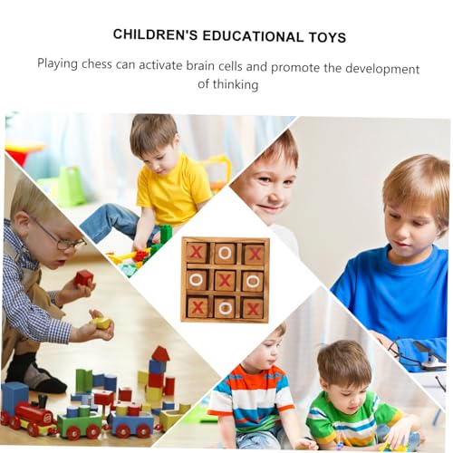 Gogogmee Holz Toe Spiel für Jahre Strategisches Brettspiel aus Holz Fördert Problemlösung und Beobachtung Kompaktes Design für Einfache Aufbewahrung Familienspiel von Gogogmee