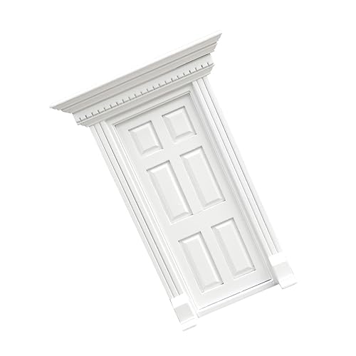 Gogogmee Holz Tür Ornament Dekorative Miniaturtor für Puppenhäuser und Mini Hausdekoration Weißes Design Langlebig und Sicher für Kreative Projekte von Gogogmee