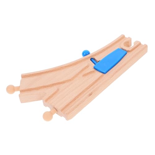 Gogogmee Holz weiche für Zugschienen Blauer Doppelstift Weichen schienen Kompatibel mit Holzeisenbahn Zubehör Fördert Kreativität Feinmotorik und Hand Auge koordination von Gogogmee