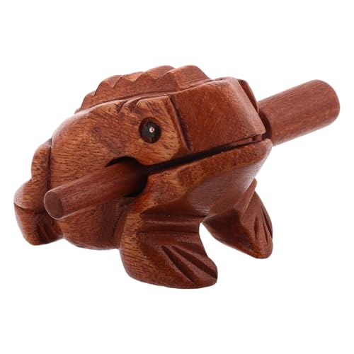Gogogmee Holzfrosch Guiro Raspel Handgefertigtes Musikinstrument Kreatives Tiermotiv für Musikliebhaber und Dekoration Ausgezeichnete Handwerkskunst Einzigartiger Charme von Gogogmee