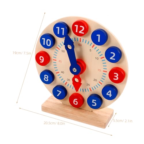Gogogmee Holzlern uhrmodell für Buntem Design Robust und Bruchsicher Pädagogisches zur Zeiterkennung für Vorschule und Grundschule Fördert Kognitive Entwicklung und Feinmotorische von Gogogmee