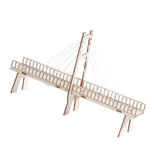 Gogogmee Holzmodell DIY Cable Stayed Bridge Bausatz Pädagogisches Puzzle Kreatives Lernspielzeug für Jungen Mädchen Naturmaterialien Physik Experiment von Gogogmee