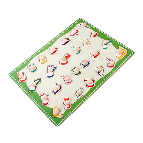 Gogogmee Holzpuzzle Arabisches Alphabet Lernspielzeug Bunte Steckspiele zur Frühkindlichen Kognitive Puzzlematte für Junge Mädchen und Kleinkinder Pädagogisches Puzzle für Zuhause und von Gogogmee