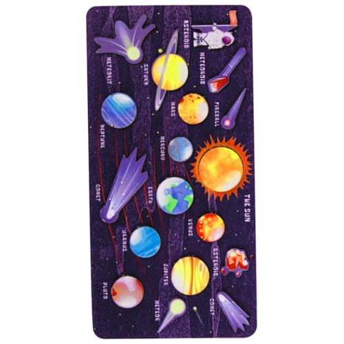 Gogogmee Holzpuzzle Solar System Modell für Planeten Lernspielzeug Pädagogisches Weltraum Puzzle Kreativität Kognitiven Fähigkeiten und Handgeschicklichkeit Kinderspielzeug von Gogogmee