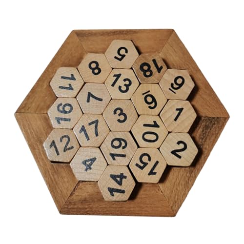 Gogogmee Holzpuzzle Zahlen Lernspielzeug aus Holz Pädagogisches Zahlenbrett für Frühe Bildung Sechseckiges Zahlen Puzzle Spielerisches Lernen und Eltern Junge Mädchen aktivitäten von Gogogmee
