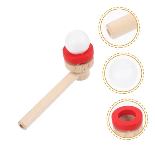 Gogogmee Holzspielzeug Blasball Balancespiel Schwimmender Ball Blower Interaktives Eltern Junge Mädchen Spiel Motorikfördernd Pädagogisches Freizeitspielzeug für Drinnen und Draußen von Gogogmee