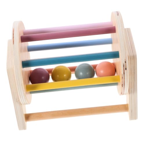 Gogogmee Holzspielzeug Textiltrommel Lernspielzeug Feinmotorik Tragbarer Tischrollender Trommel für Kleinkinder Sensorisches Geschenk von Gogogmee