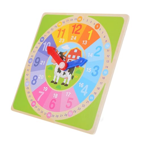 Gogogmee Holz Lernuhr Für Junge Mädchen Zeiterkennungsspielzeug Zahlen Und Farberkennungsspielzeug Uhrspielzeug Zur Zeiterkennung von Gogogmee