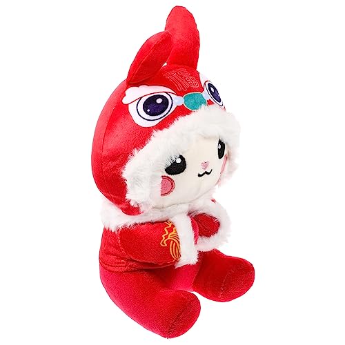 Gogogmee Kaninchen Jahr des Hasen Maskottchenpuppe Chinesisches Neujahr Stofftier Kuscheliges Sicheres für Dekorative Zwecke von Gogogmee