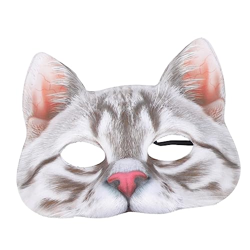 Gogogmee Katzenmaske Gesichtsmaske Karneval Masken Cosplay Maske Katzenkopf Katzenkostüm Tiermasken für Erwachsene Therian Gear Maske für Halloween Masken Japanische Maske Druck Tier Katze Eva von Gogogmee