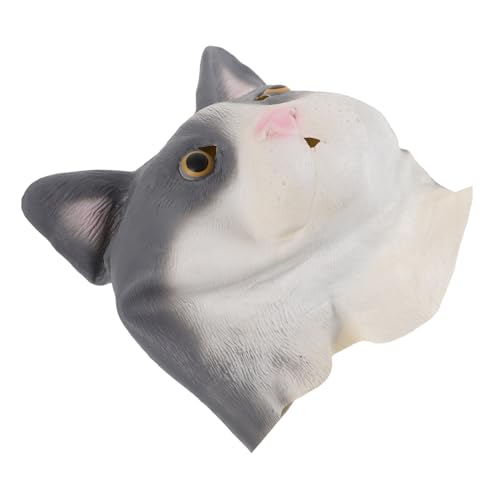 Gogogmee Katzenmaske für Elastisch Halloween Realistisch Cosplay Party Kostüm Katzenkopf Tiermaske Vielseitig für Maskerade Bühne Performance von Gogogmee
