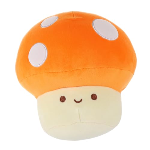 Gogogmee Kawaii Plüsch Mushroom Pendant Kissen Multifunktionale Dekoration Orange für Zuhause Bequemes Kuscheltier für Erwachsene für Nickerchen und Besondere Anlässe von Gogogmee
