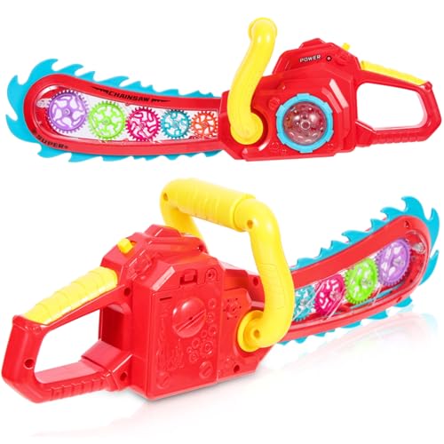 Gogogmee Kettensäge Elektrisch Leuchtend Sicher Abgerundete Kanten Buntes Licht Geschenk für Jungen Ab Jahren für Rollenspiele und Partyspaß Zufällige Farbe Zufällige Farbe von Gogogmee