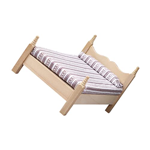 Gogogmee Klassisches Einzelbett Modell für Mini Hochwertiges DIY Möbelstück für Szenen Kreative Gestaltung und Hausmodell Dekoration von Gogogmee