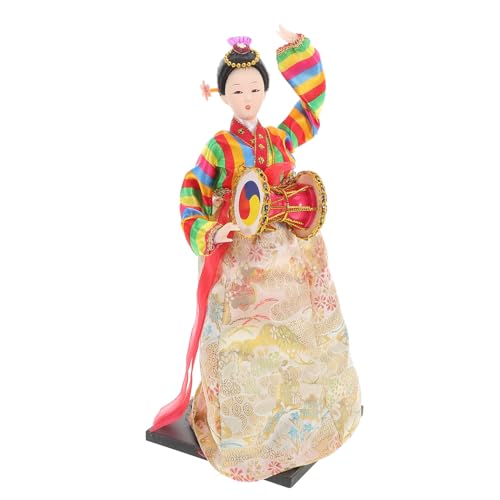 Gogogmee Koreanische Hanbok Puppe Figur aus Seide Handgefertigt Traditionelle Koreanische Miniatur Dekoratives Asiatisches Kunsthandwerk für Wohn Schreibtischdekoration von Gogogmee