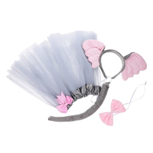 Gogogmee Kostüm Set mit Elefantenohren Haarreif Fliege und Grauem Tüllrock Leichtes Tierkostüm für Mädchen Geeignet für Halloween Geburtstagsfeier Cosplay und Fasching Gogogmee Kostüm Set mit Elefantenohren Haarreif Fliege und Grauem Tüllrock Leichtes Tierkostüm für Mädchen Geeignet für Halloween Geburtstagsfeier Cosplay und Fasching von Gogogmee
